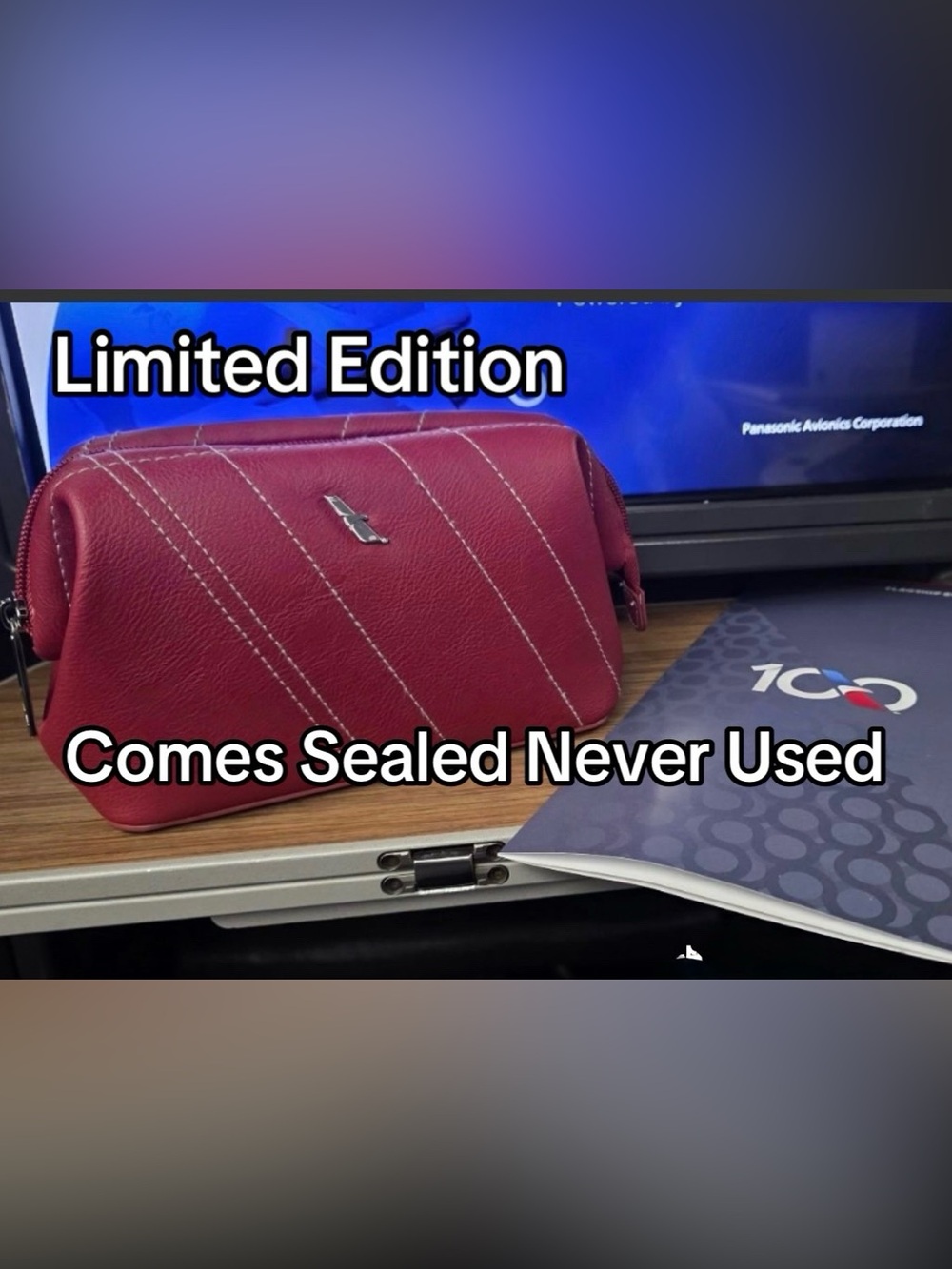 Red American Airlines Business Amenity Kit Centennial 100 Years Limited Edition